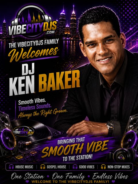 DJ Ken Baker at the decks